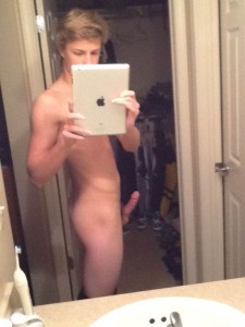 young teen gay taking selfies with iPad